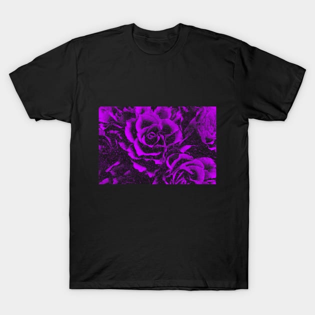 purple floral pattern vintage retro roses flowers face mask burlesque style T-Shirt by designsbyxarah